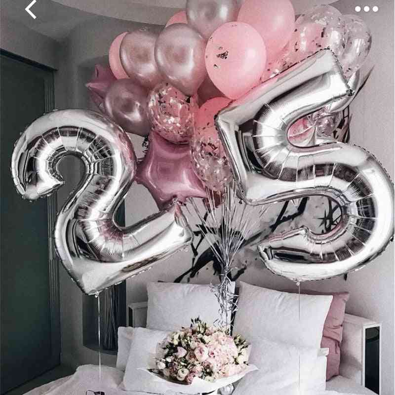 Ballons numérotés de 32 pouces - ballon pour la décoration de mariage et de fête d'anniversaire - or0