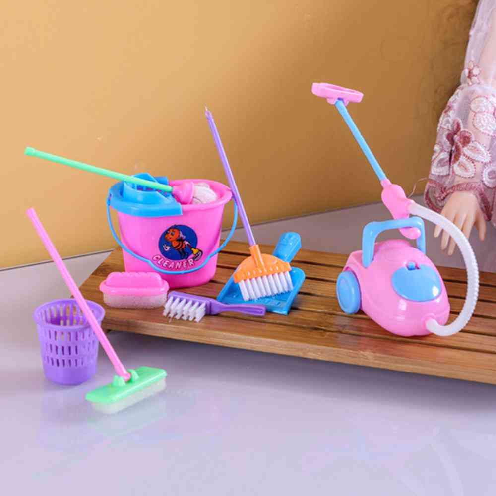 Funny Dolls, Furniture And Cleaning Kit Set Toy For