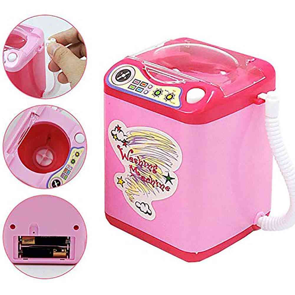 Simulation Battery Operated Kids Automatic- Simulated Mini Washing Machine Toy Brush Cleaning Housekeeping Electric Pretend Play