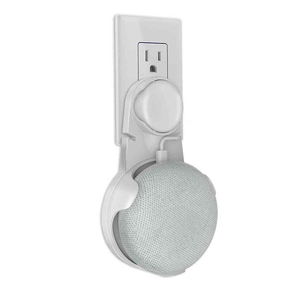 Outlet Wall Mount Holder Cord Bracket - Mini Voice Assistant Plug In Audio Stand