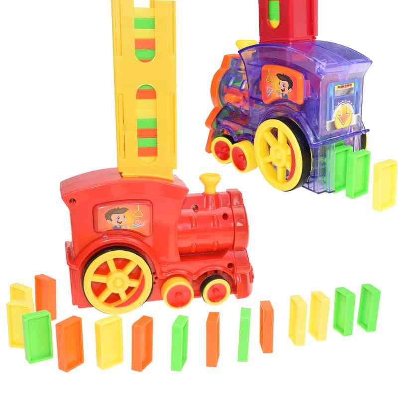 Barn domino tågbil setautomatisk lekspel pedagogisk leksak - 60st röd