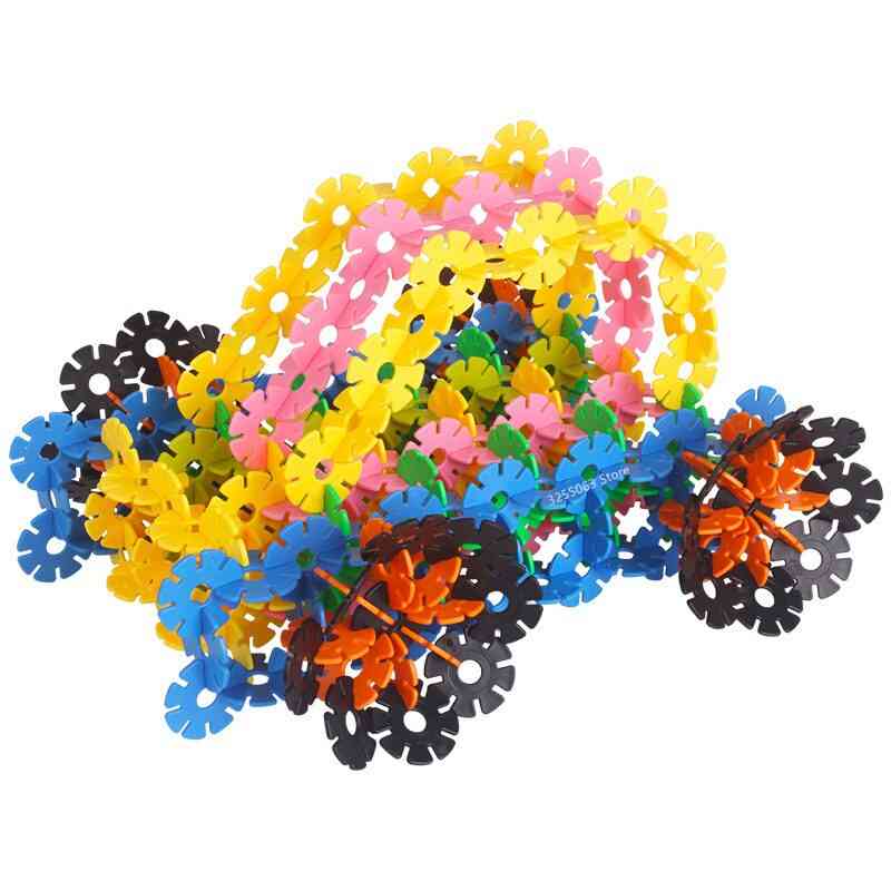 150 Stück / Packung mehrfarbige Montessori-Schneeflocken-Bausteine Spielzeug-Lernspielzeug für Kinder (150 Stück mehrfarbig) -