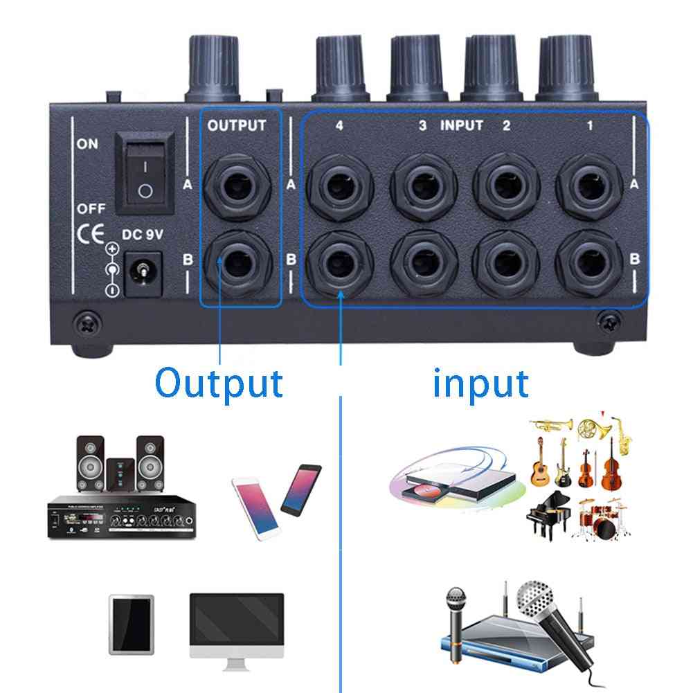 Digital Karaoke 8 Channel Panel Mixer Stereo Mixing Console Universal Microphone Adjusting Sound