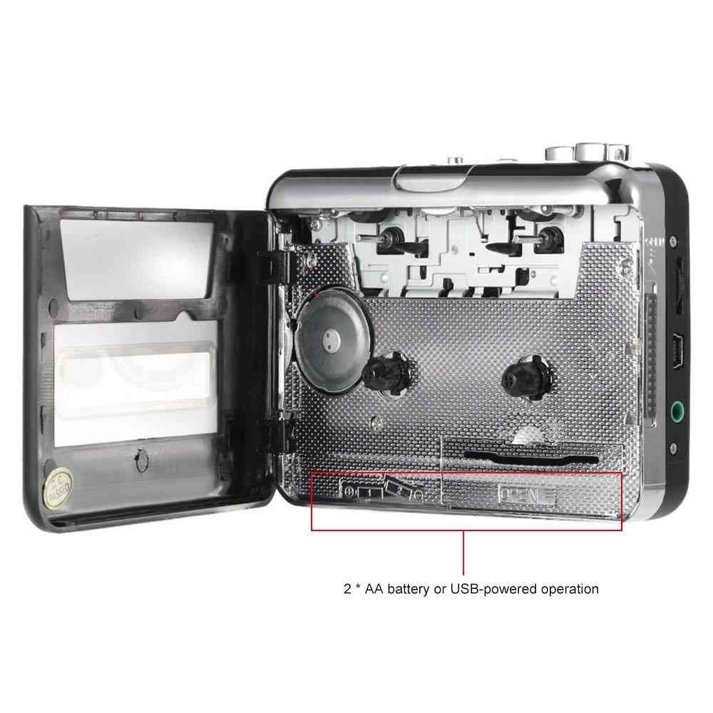 Cassette, Tape Player, Captures Cassette Recorder Via Usb Compatible With Laptops And Pc Convert
