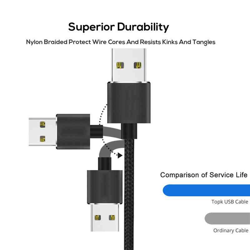 Magnetisches Micro-USB-Kabel für iPhone Samsung Android-Handy, schnelles Aufladen USB-Typ C-Kabel Magnet Ladekabel - schwarzer 8-poliger Stecker