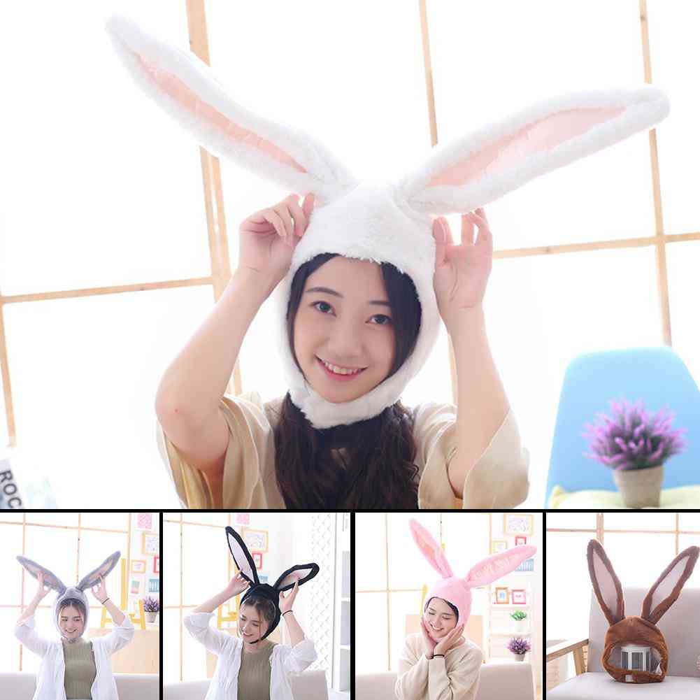 Sombrero de niñas lindo conejo de peluche orejas de conejo gorro de oreja calentador de cabeza suministros de fotos - beige