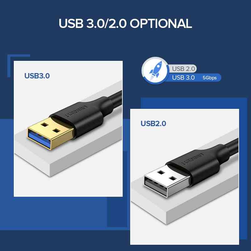 Przedłużacz USB na USB typ A, męski na męski Przedłużacz USB do radiatora - kabel USB 3.0 / 0,5m