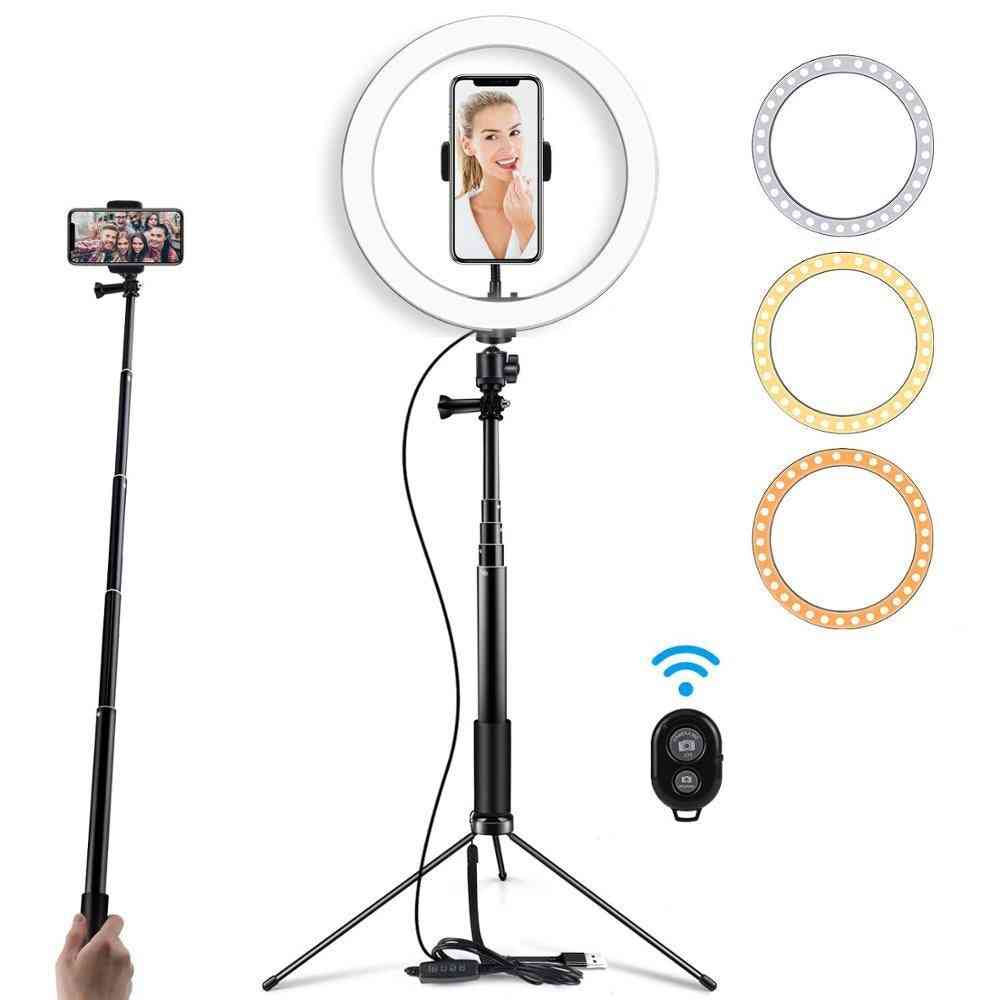 Selfie Led Ring Light With Tripod Stand For Makeup, Live Streaming & Youtube Video