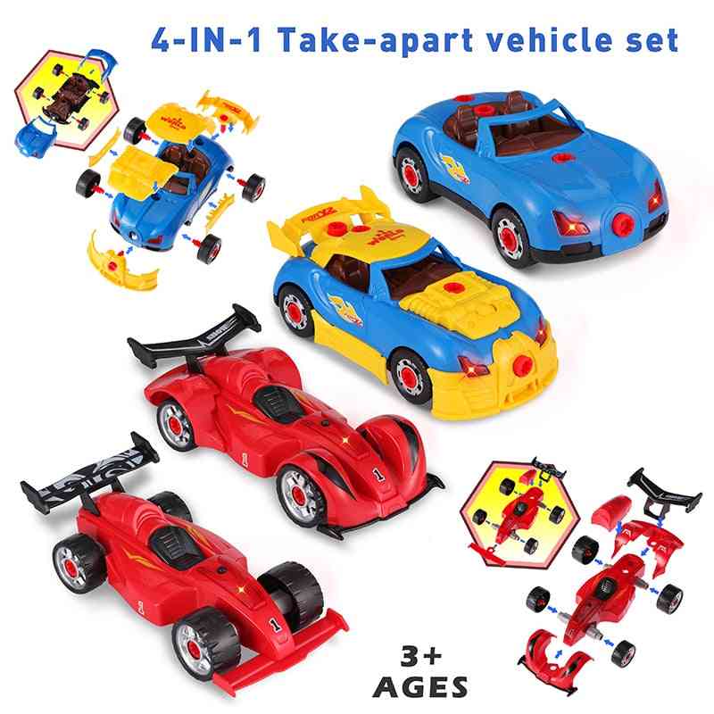 53stk 4 i 1 barn elektriske boreskrue gruppe leker -bil byggesteiner kreativ montering leketøy -