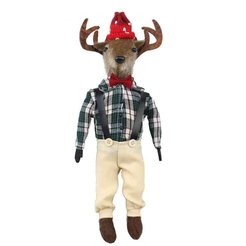 Plišani jelenski pliš od 26 cm, plišane životinje mekani, božićni, ukrasi za lutke od kawaii losova (svijetlo sivi)