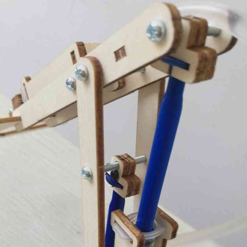 Modelos de brazos mecánicos hidráulicos y juguetes de construcción - juguete modelo de ciencia y educación para niños (color madera) -