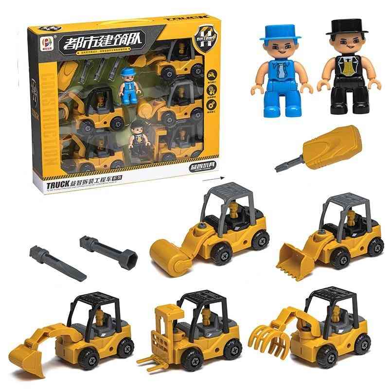 Engineering Car-truck Excavator And Bulldozer  Assembly Toy
