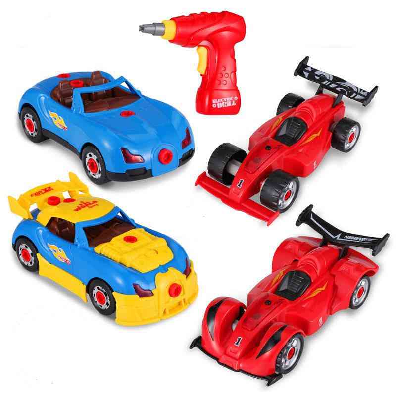 Elektriske boreskruer montering bil leketøy racing bil puslespill pedagogiske blokk sett for barn -