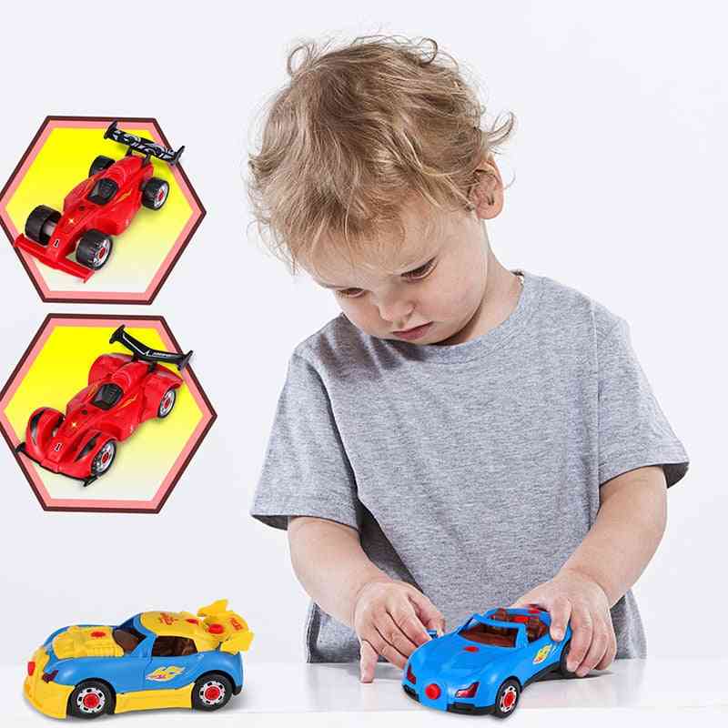 ברגים מקדחה חשמלית הרכבה מכונית צעצוע מכוניות מירוץ פאזל ערכות בלוקים חינוכיות לילדים