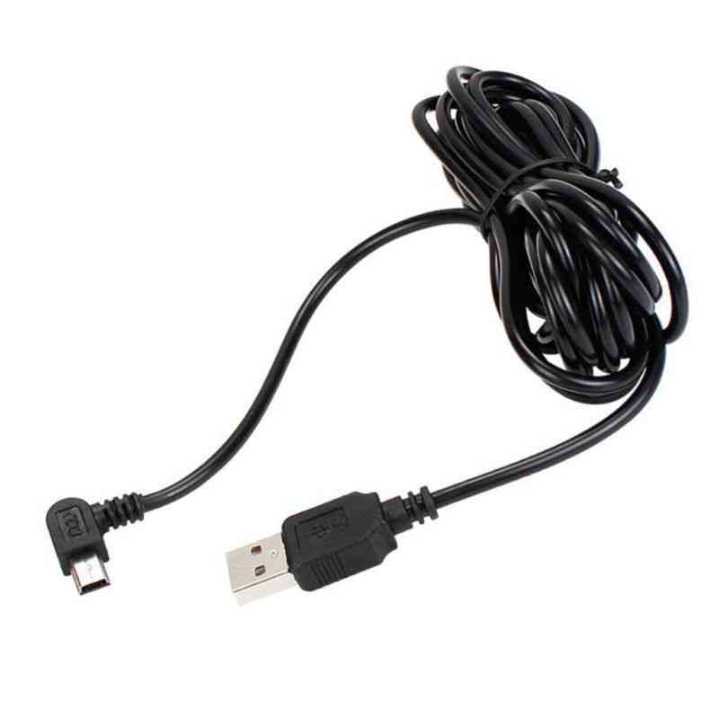 3,5 m USB Typ-A bis Mini 5-poliges rechtwinkliges Ladekabel für GPS-Navigator (schwarz 3 m) -
