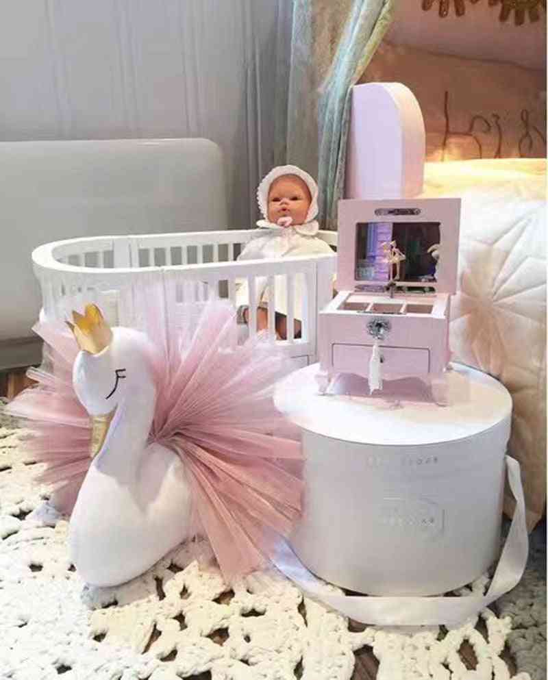 Decoración de la habitación de las niñas bebés juguetes de peluche de cisne de guardería - accesorios para el dormitorio de los niños con cabeza de animal 3d para colgar en la pared (cisne) -