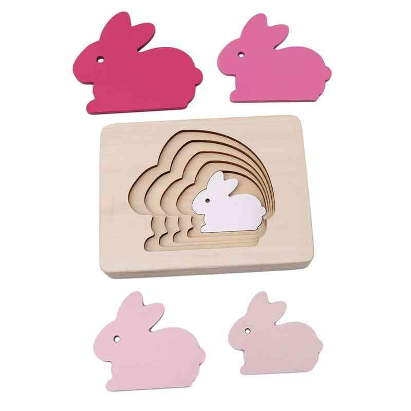 2020 New Animal Carton 3d Puzzle Multilayer  Puzzle Wooden