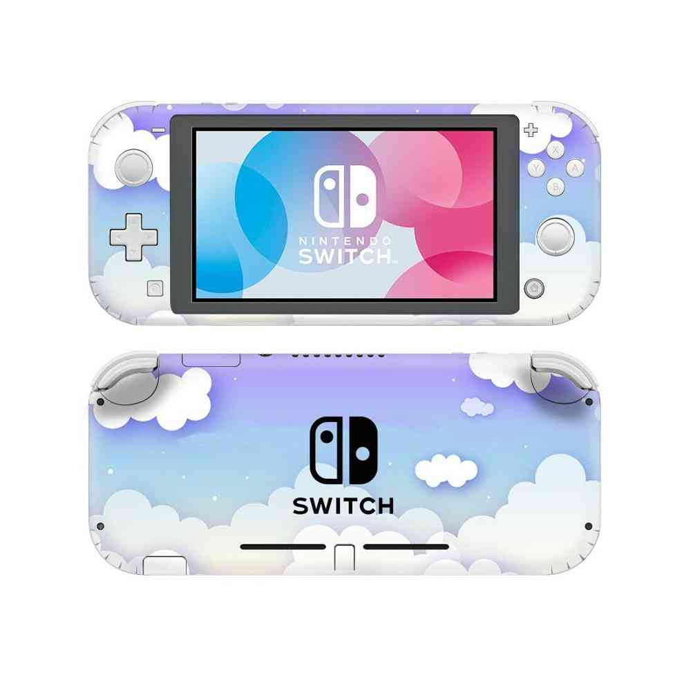 Valkoinen pilvipainettu vinyylitarra Nintendo Switch Lite -puhelimelle