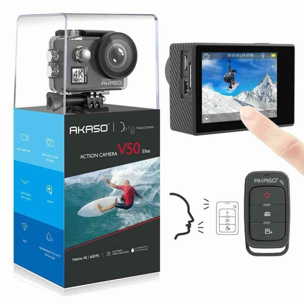 Wasserdichte Touchscreen-WLAN-Actionkamera mit Sprachsteuerung und Helm