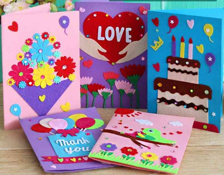 Diy Handmade Greeting Cards-non-woven Material Craft
