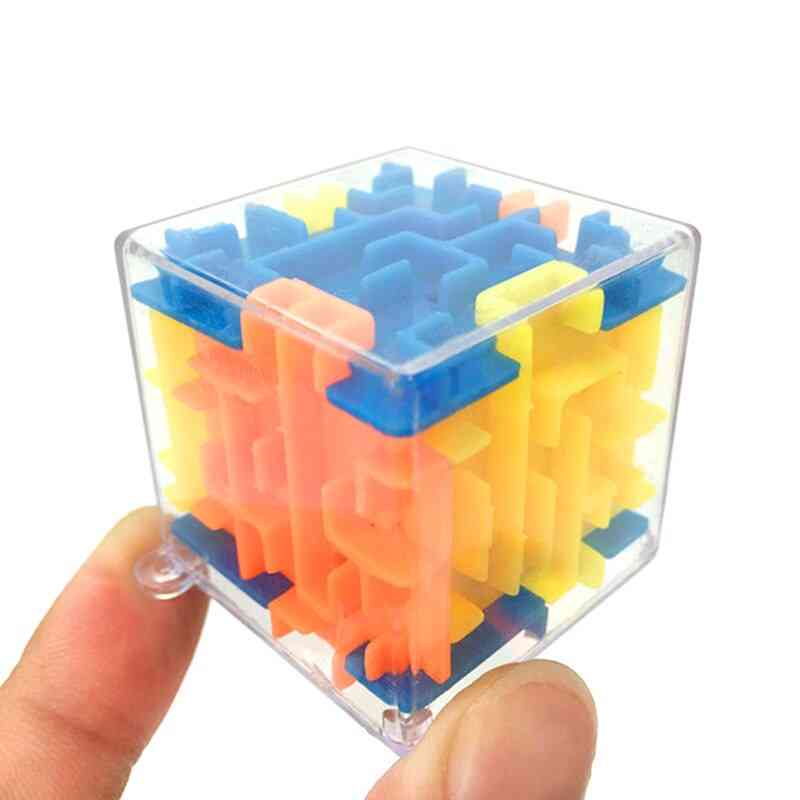 Cubos de plástico bola mini 3d niños mágicos juego de laberinto mágico rompecabezas autismo juguetes niños - a