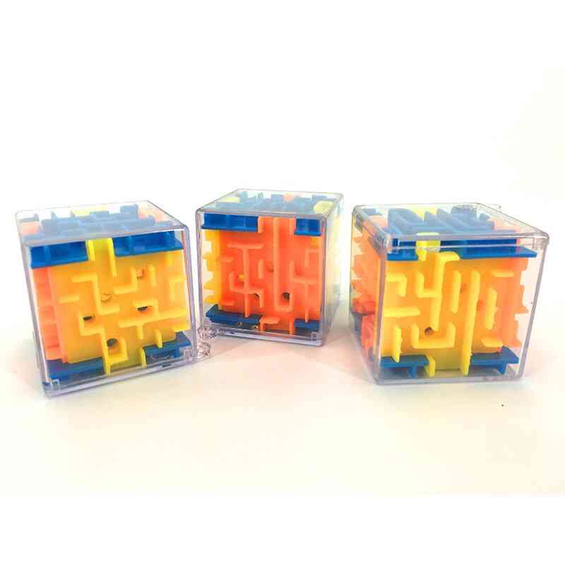 Plastkuber ball mini 3d magi barn magisk labyrint spill puslespill autisme leker barn - a