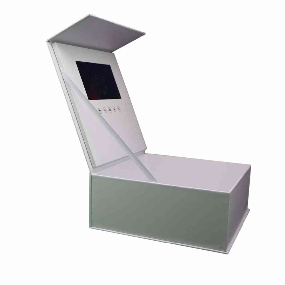 Valkoinen kovakantinen video tyhjä laatikko, 7 tuuman yleinen videokortti 2 Gt: n katselulaatikko mainontaan ja lahjoihin