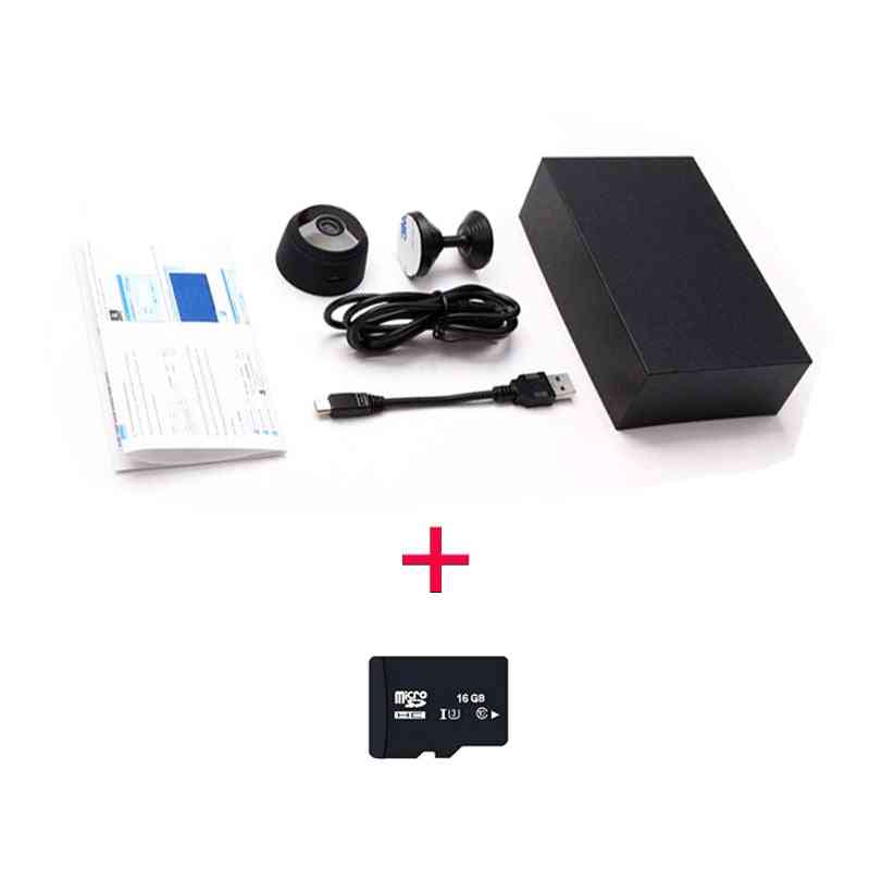 Mini WiFi Security Home, bezprzewodowa kamera monitorująca 1080p noktowizyjna, zdalny monitor - plus 128 kart w pudełku
