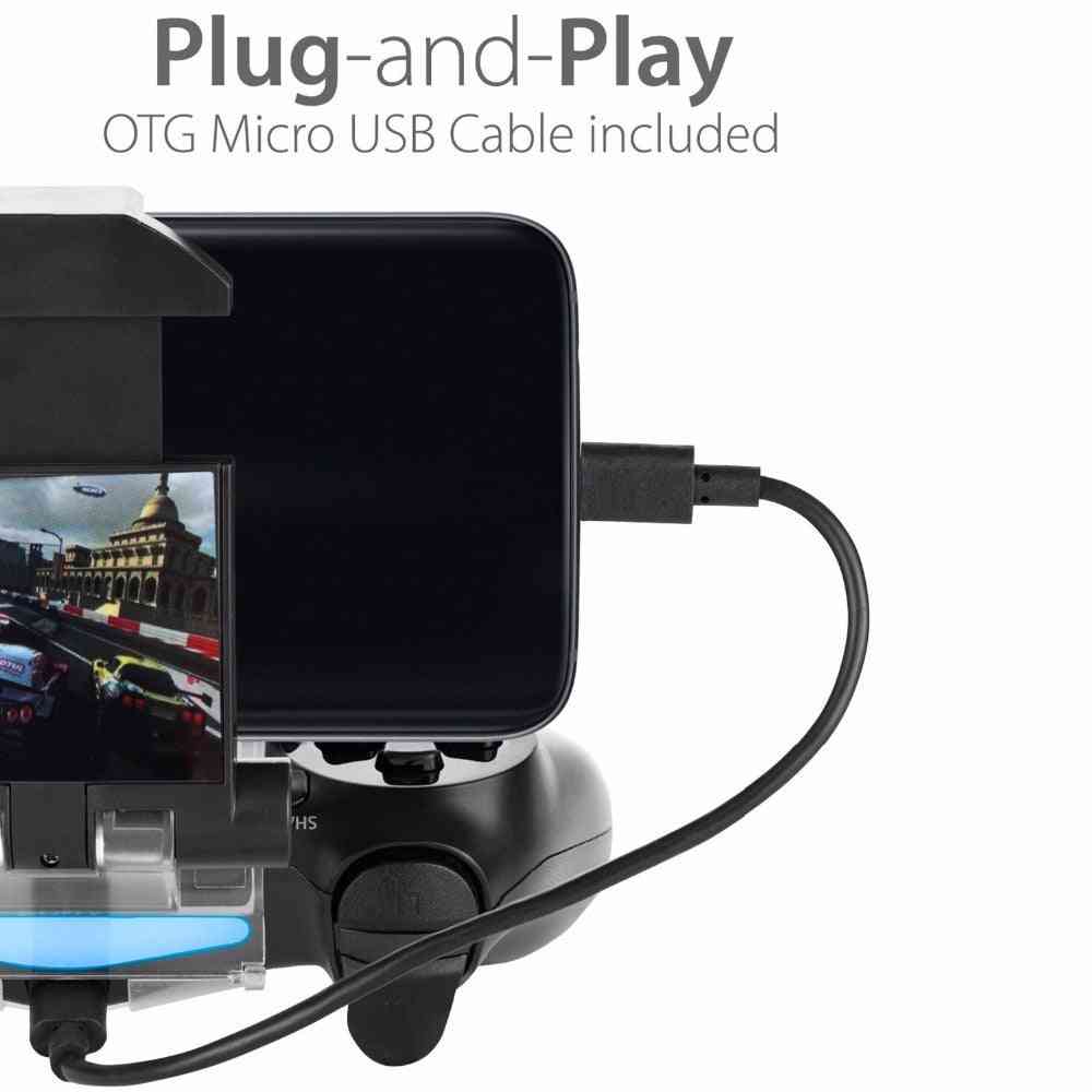Držák mobilního telefonu smart clamp fit pro ovladač PS4 PlayStation 4 s otg micro usb kabelem