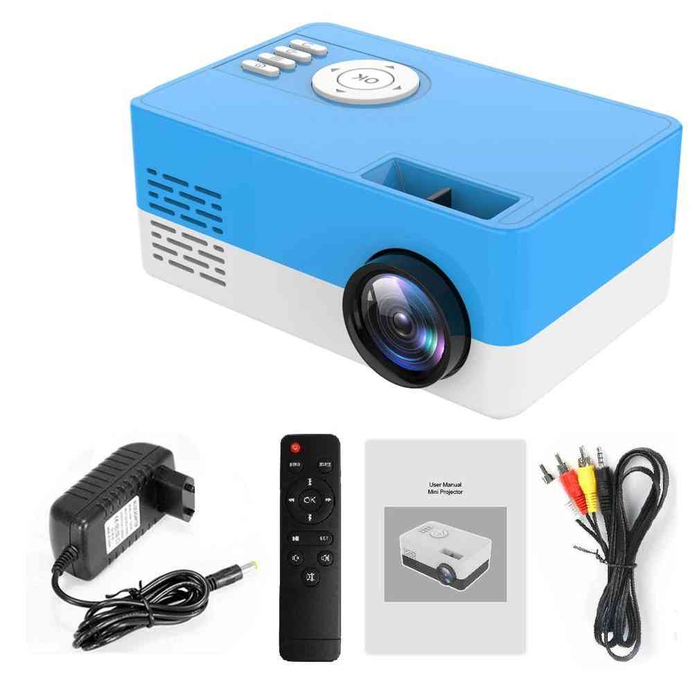 Mini projecteur portable supporte l'affichage vidéo 1080p, cadeau de projecteur vidéo de poche pour lecteur multimédia domestique pour les amis enfants - prise bleue au