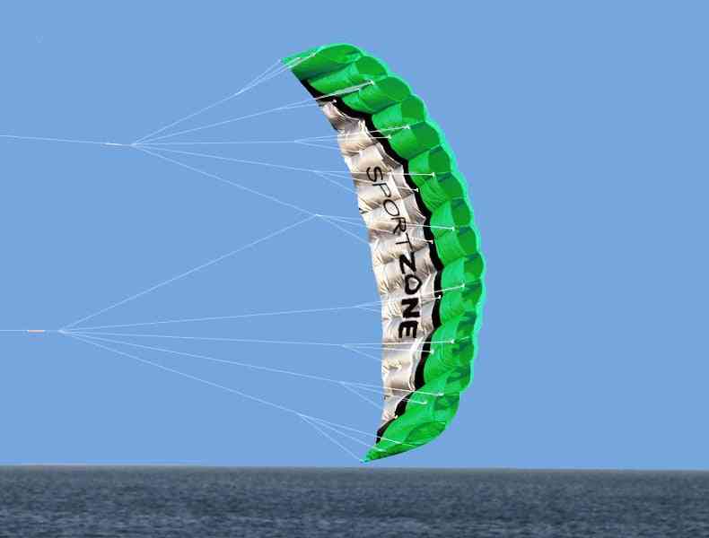 Paracadute parafoil a doppia linea di alta qualità, aquilone da spiaggia sportivo - blu