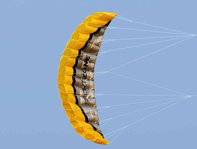 Paracadute parafoil a doppia linea di alta qualità, aquilone da spiaggia sportivo - blu