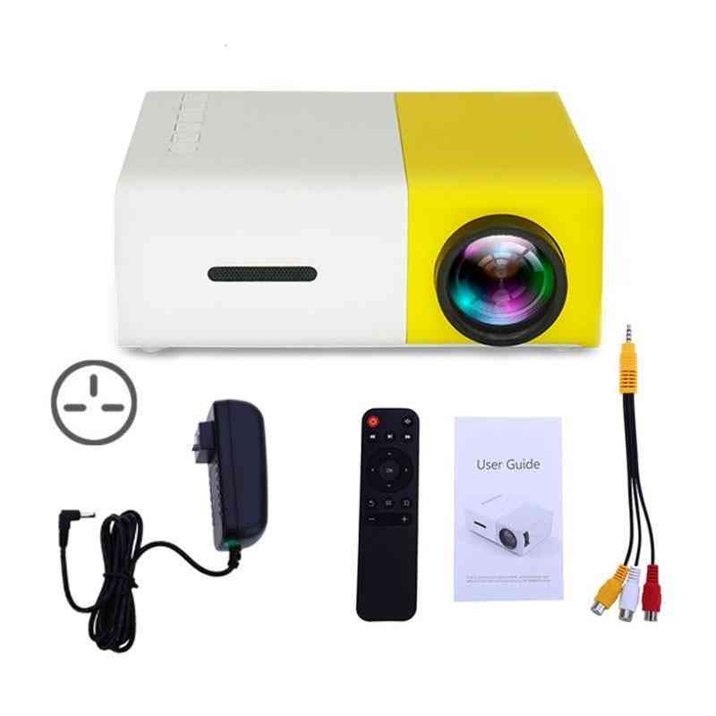 Mini projektor lcd led 800 lumen 320x240 pixel bedste video beamer til børn - sort au plug