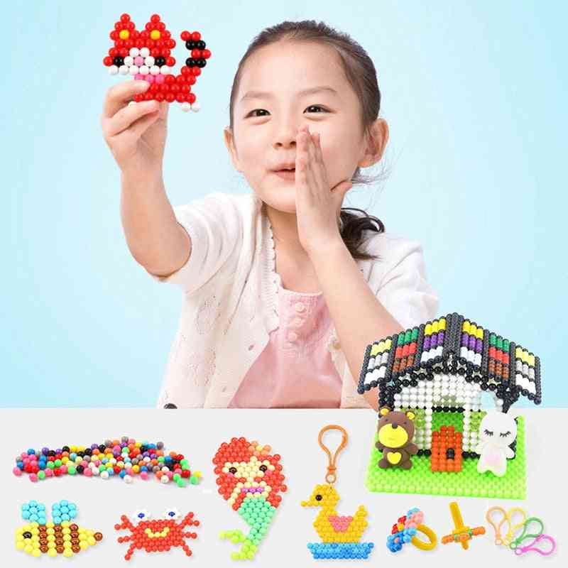 Creative Magic Diy Puzzle Beads,water Spray And Sticky Set - Handmade Educational For