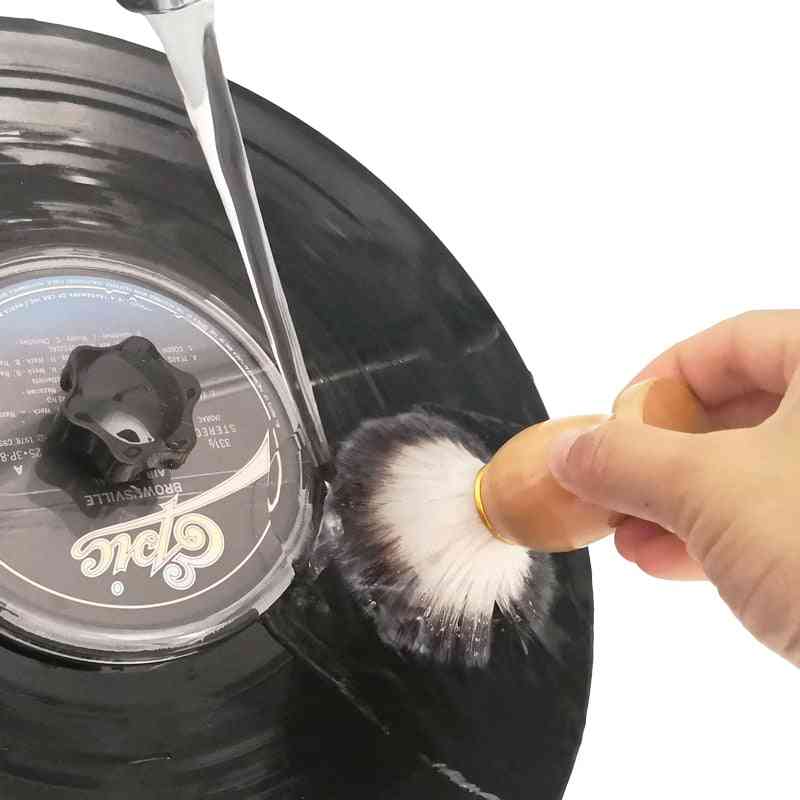 Wooden Handle With Fiber Hair, Cleaning Brush For Vinyl Record