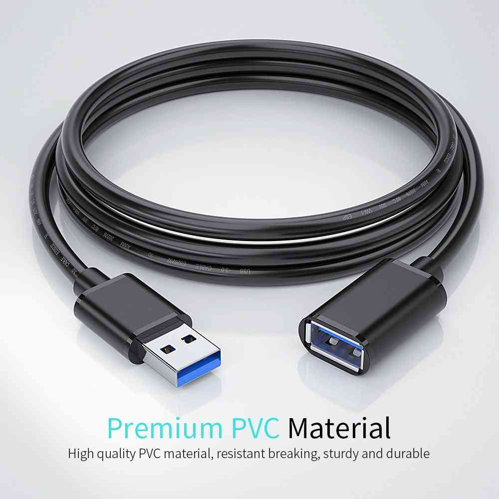 Câble USB 3.0 pour TV, PS4 Xbox, SSD 5 Go, Cordon de données d'extension, Câble d'extension USB Mâle à Femelle - USB 2.0 Noir / 0,5 m