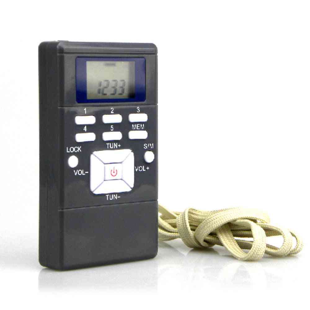 Mini affichage LED numérique portable à modulation de fréquence radio pour le traitement du signal du récepteur radio, écouteurs, lanière -
