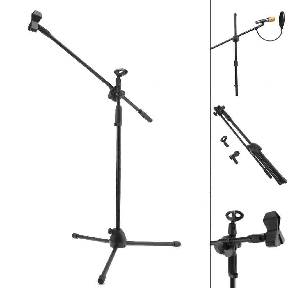 Professional Swing Boom Floor Metal Stand With Pop Filter
