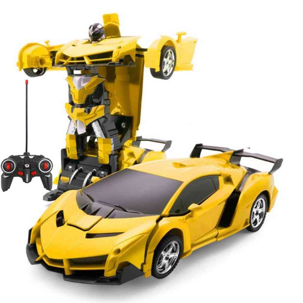 Rc bil transformasjon roboter sportsbil modell roboter leker med batteri - blå