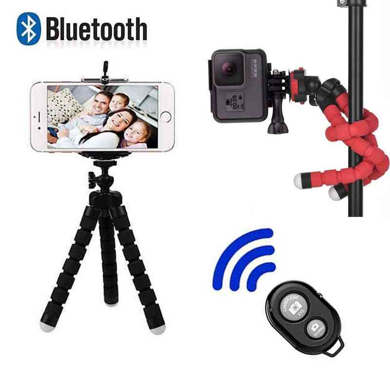 Mini Flexible Sponge Octopus Tripod For Sport Action Video With Bluetooth Remote