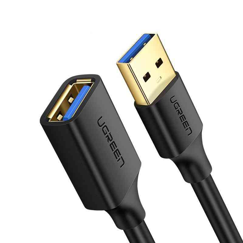 כבל נתונים USB לזכר נקבה, כבל מאריך לטלוויזיה למחשב - USB 3.0 PVC שחור / 0.5 מטר