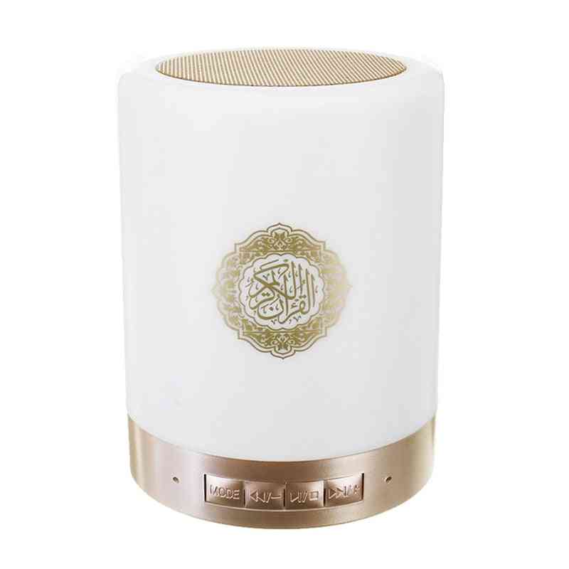 Hot-wireless Bluetooth Quran Speaker With Colorful Led Light - Koran Reciter Muslim Loudspeaker With Remote Control (white Other Other Speaker)