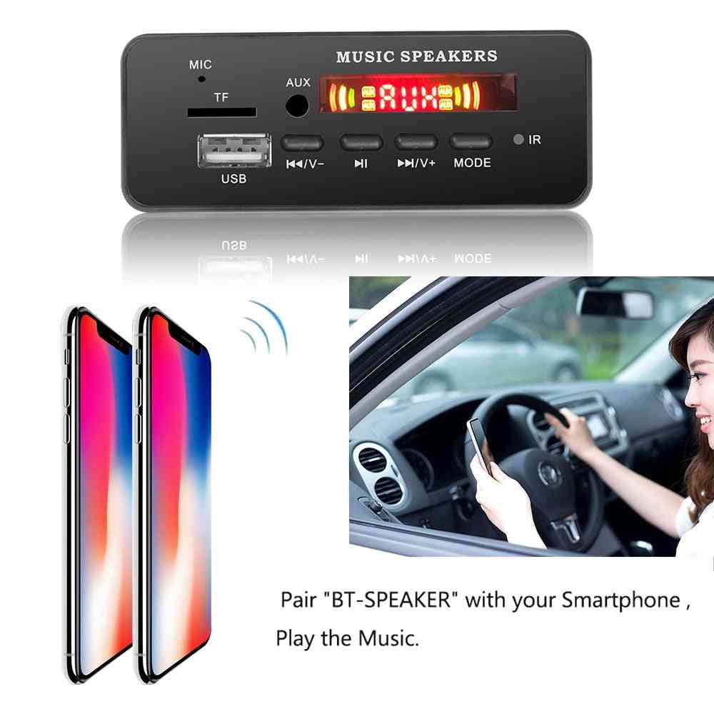 Trådlös mp3 wma avkodarkort fjärrkontrollspelare - 12V Bluetooth 5.0 USB FM AUX TF SD-kortmodul bilradio MP3-högtalare (övrigt) -