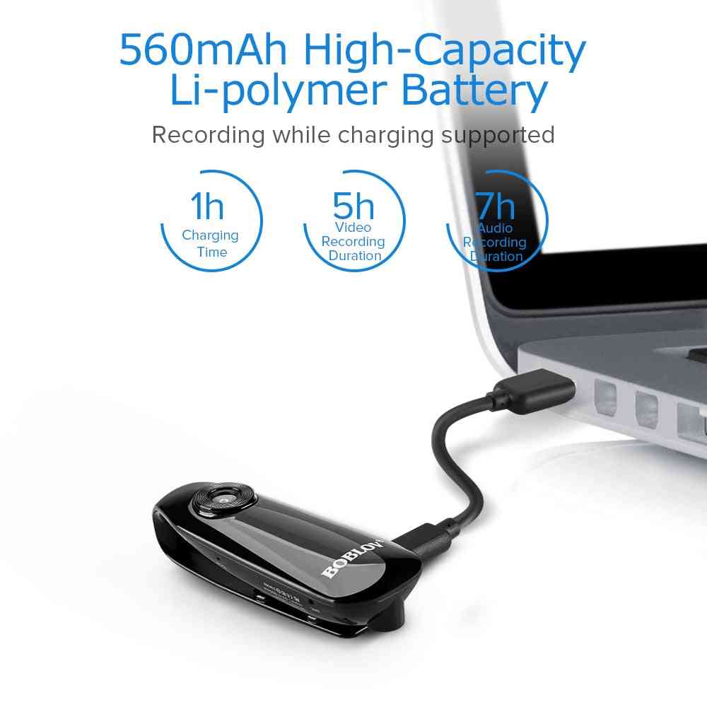 Mini-Kamera Full HD 1080p tragbare Polizei Videorecorder, Body Cam Motorrad Fahrrad Bewegung - 16 GB