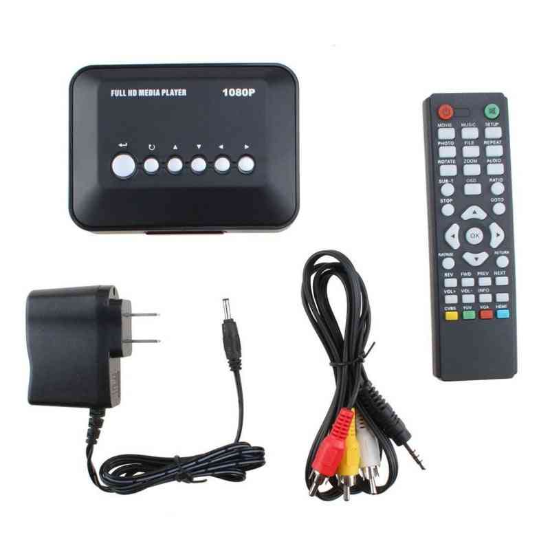 Odtwarzacz multimedialny HD 1080p, SD MMC RMVB MP3 Multi TV USB Odtwarzacz multimedialny HDMI z pilotem -