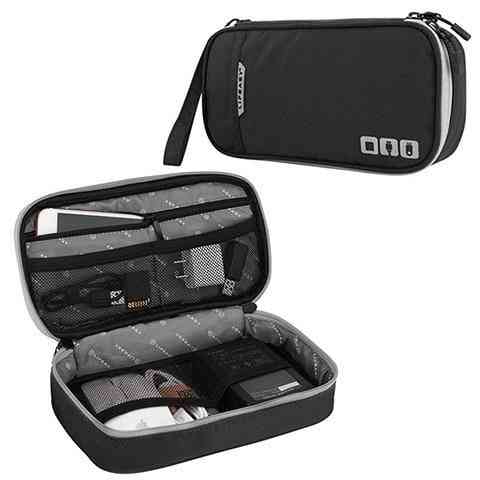 Portable Electronic Travel Case And Cable Organizer Bag