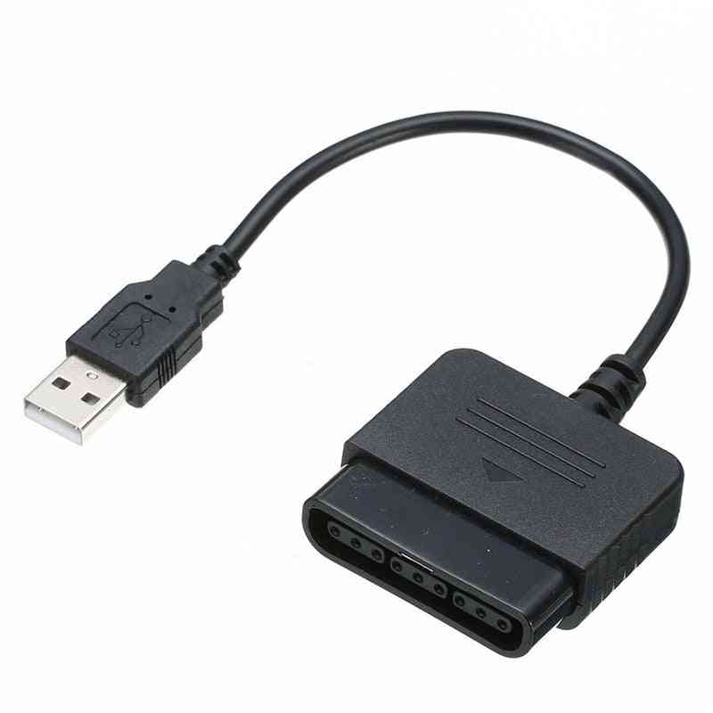 Sony ps1 / ps2 playstation - dualshock 2, PC USB-spelkontrolladapter - omvandlarkabel utan drivrutin (svart) -