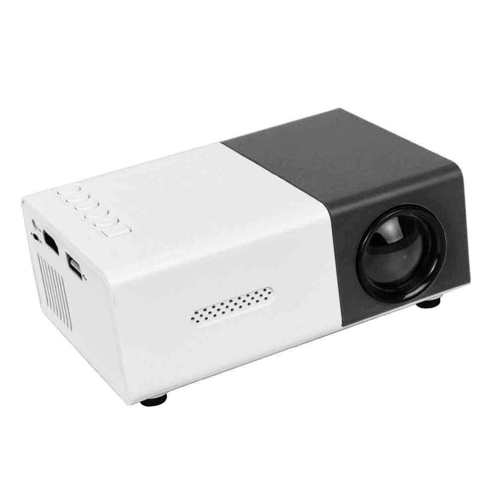 Yg-300 מקרן מיני מיני, 320x240 פיקסלים תומכים 1080p, hdmi usb לביזר וידאו אודיו - שחור תקע