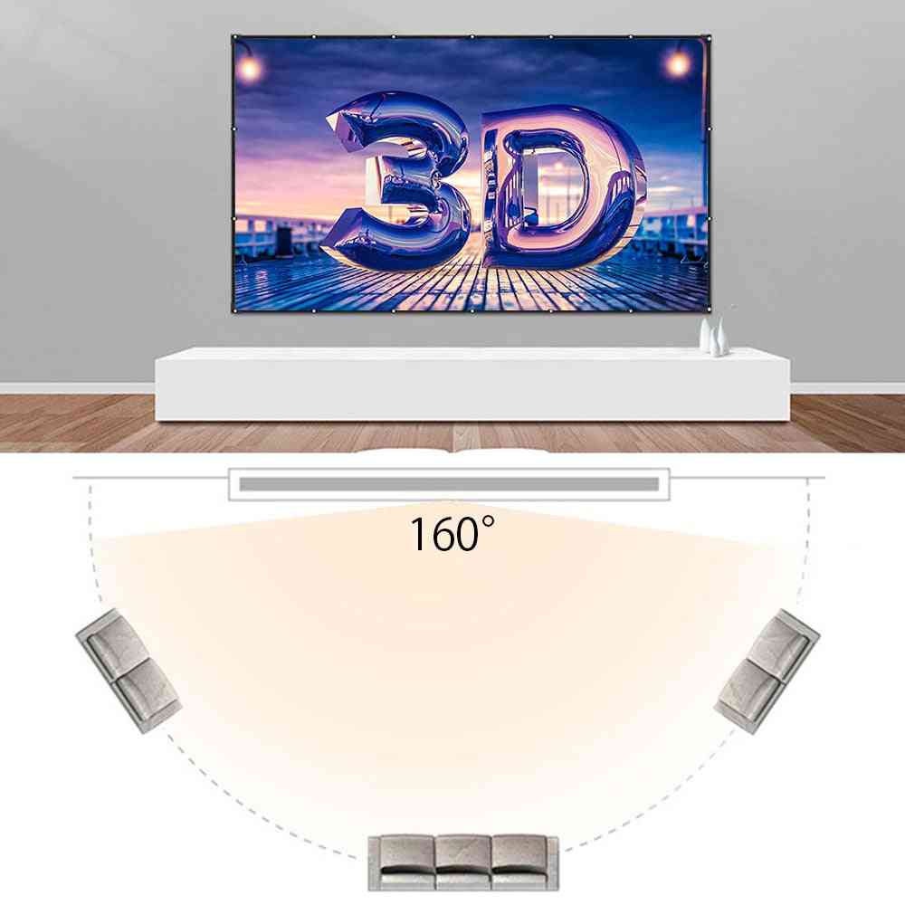 100/120 inches 16: 9 projektorskærm til bærbar polyester, sammenfoldelig front / bag foldbar design, der ikke kan foldes, hjemmeprojektionsskærm - 100 inch