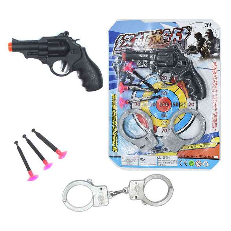 Children Can Fire Pistol Card - Revolver Soft Gun And Handcuffs Police Model